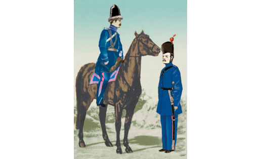 Офицер башкирского кантона и казак мишарского кантона Башкиро-мещерякского войска. 1836